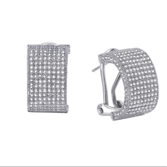 LaFonn Sterling Silver Diamond Drop Earrings - Picture 2 of 5